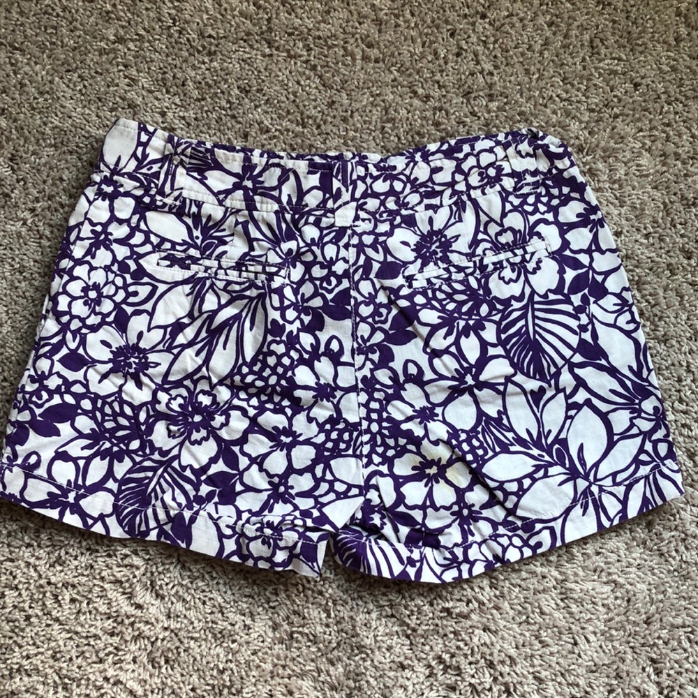 New York & Company Purple and white linen shorts - Picture 4 of 7
